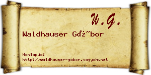 Waldhauser Gábor névjegykártya
