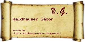 Waldhauser Gábor névjegykártya